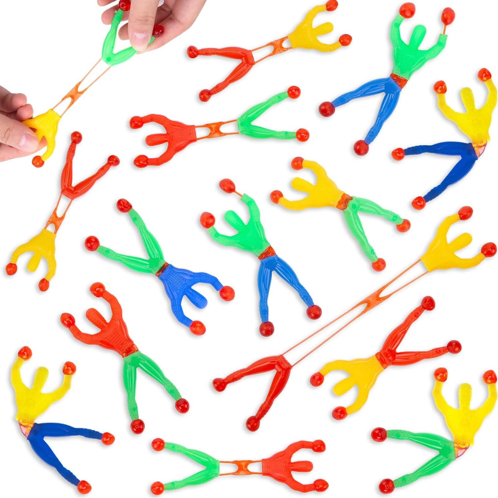 LovesTown 50PCS Sticky Men, Stretchy Wall Climbers Sticky Toy Party Favor for Kids 3+, Valentines Day Gifts Goodie Bag Stuffers Fillers for Kids, Classroom Prizes