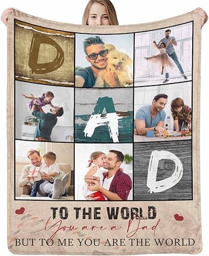 Miniatura 1 de Manta personalizada para papá abuelo, regalo de manta personalizada para el día del padre, manta personalizada con foto para papá, regalo para el
