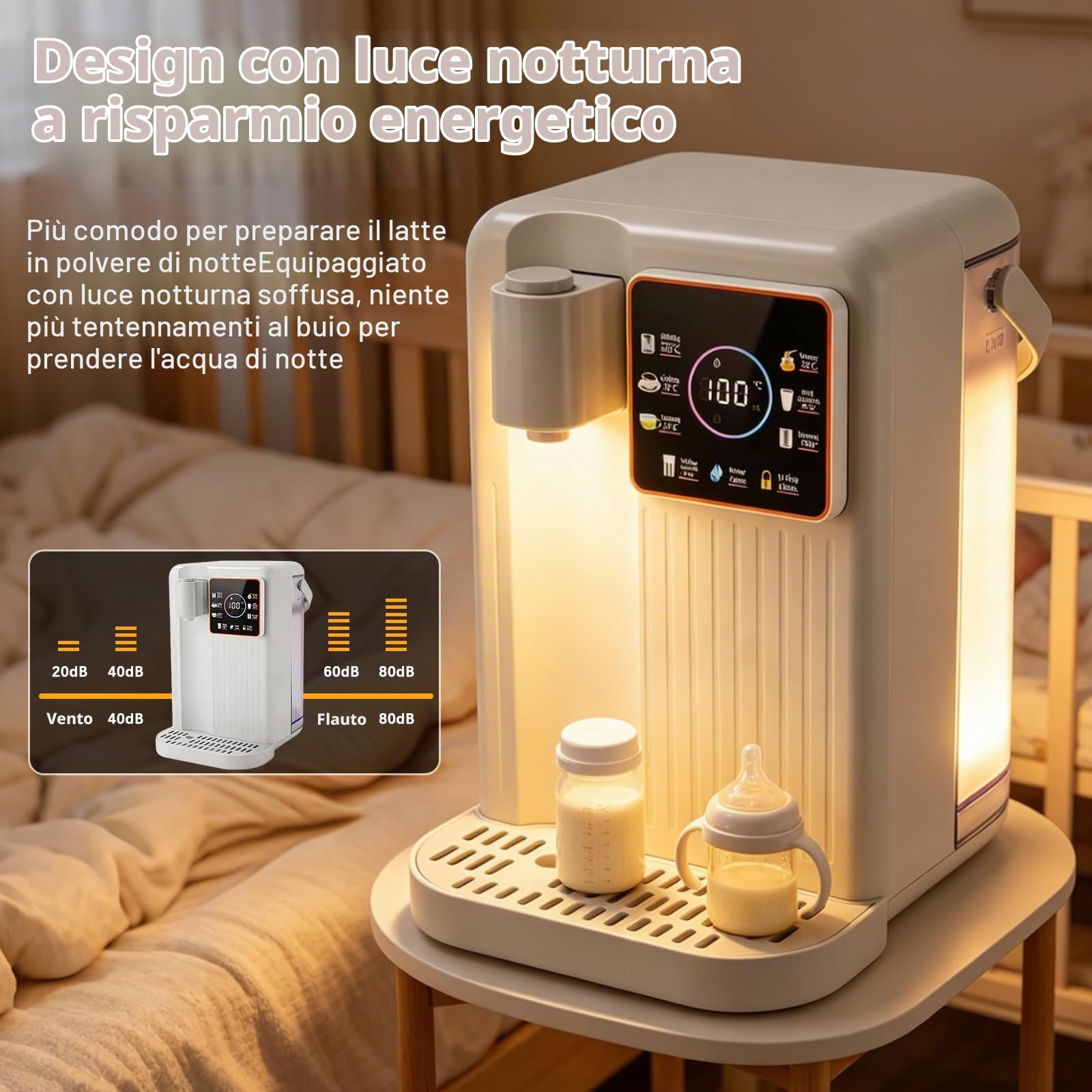 Dispenser di Acqua, Erogatore di Acqua Calda 3,5L con 2 Filtro Digitale Bollitore Elettrico Touch Screen con 6 Preselezioni di Temperatura & 8 Preselezioni di Volume