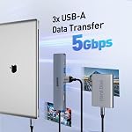 BENFEI USB C HUB 7in1, USB C HUB Multiport Adapter with USB-C to HDMI, USB-C to SD/TF Card Reader/3*USB 3.0/100W Power Delivery, Compatible with iPhone 15 Pro/Max, MacBook, iPad Pro, iMac, S23, XPS17