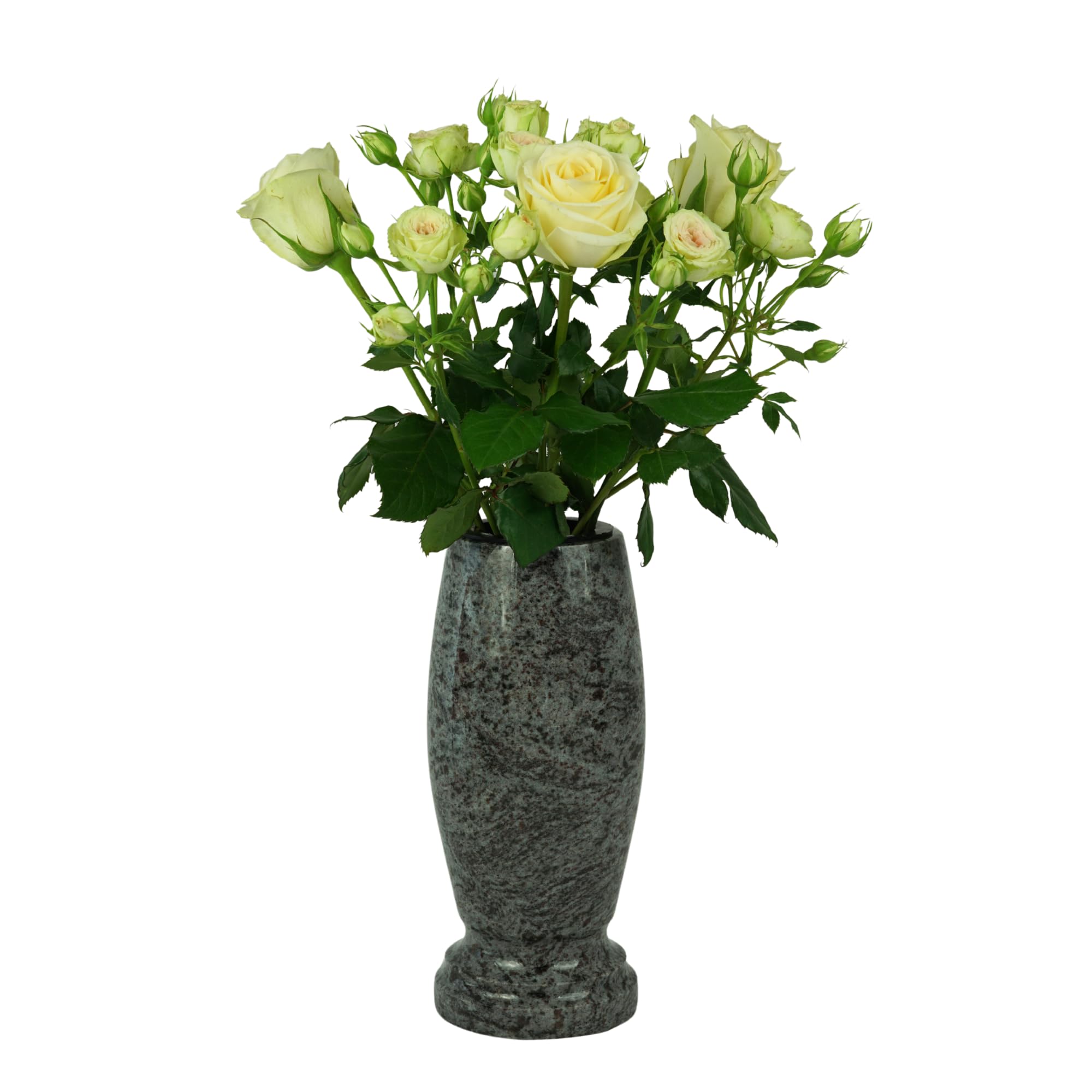 classico designgrab de Medium Vase funéraire en granit Orion Blue/Coromandel/Bahama Blue Vase de cimetière Décoration tombale.