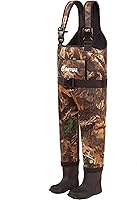 Vista 1 de Vadeador de pecho térmico e impermeable de neopreno para niños de 0.197 in con botas de goma, Hoja de arce camuflaje