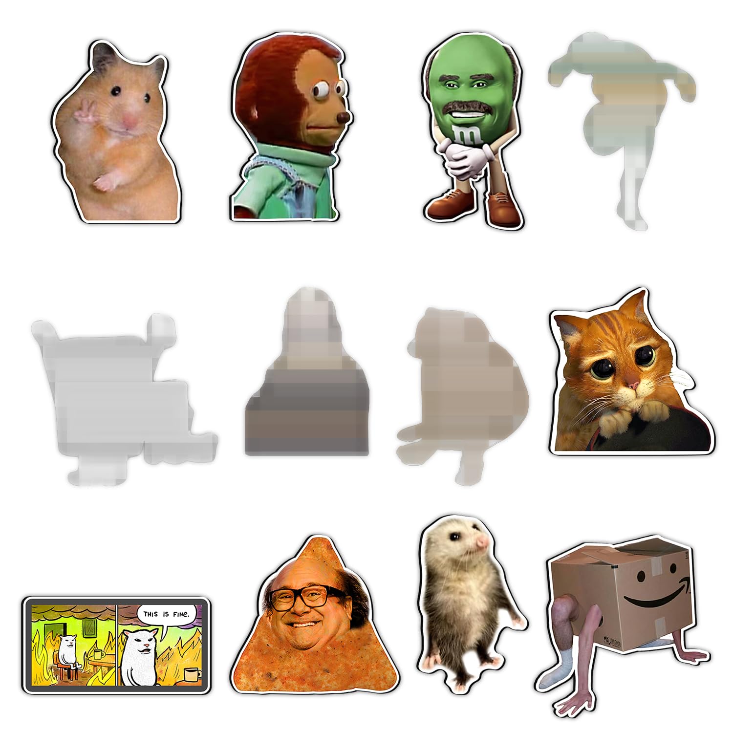 Pounchi Funny Meme Fridge Magnets (12 Pcs) Cute Animals and Meme PVC Magnetic Sticker, Flexible Reusable Decorations for Office Cabinets Fridge Locker Teens