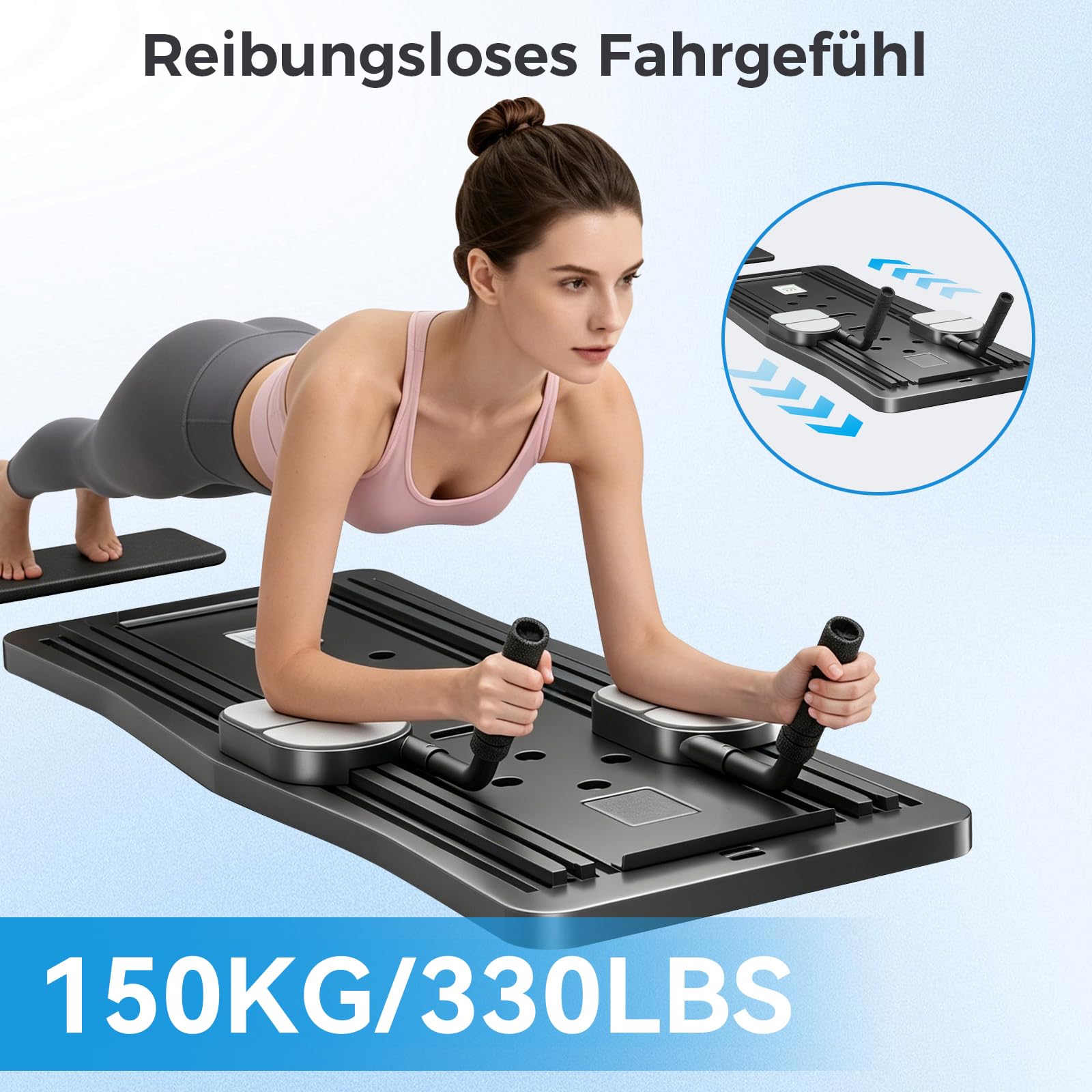Planche de Pilates multifonction pour abdominaux, rebond automatique, équipement de fitness pour la maison, silencieux, entraîneur abdominal et bandes de résistance