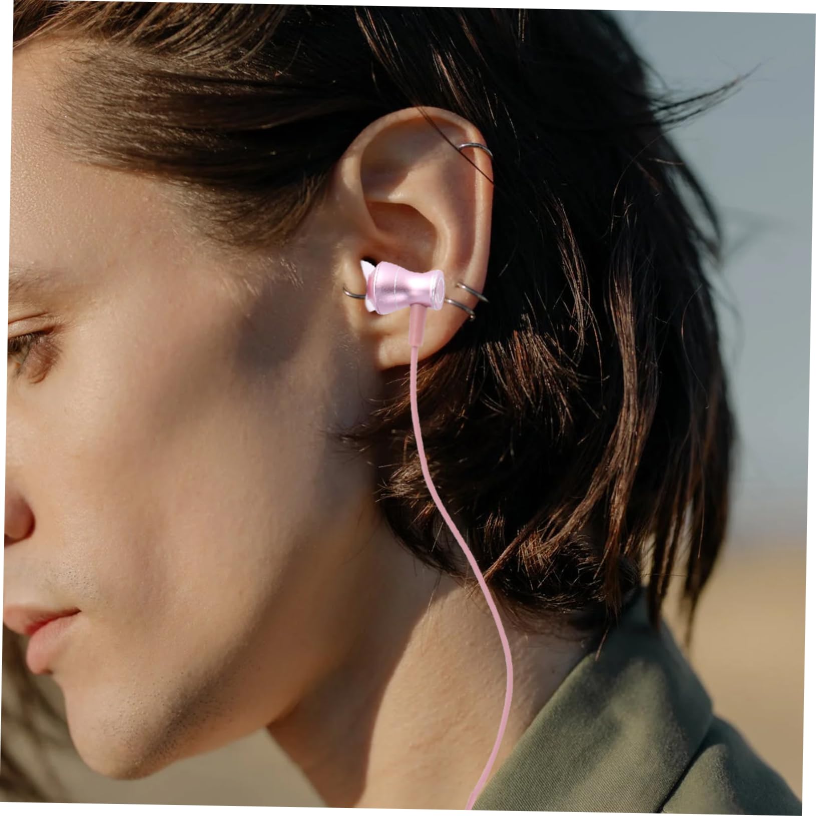 jojofuny 2pcs Headset Headphone 3.5mm Jack Earphone Stereo Earphone Water Proof