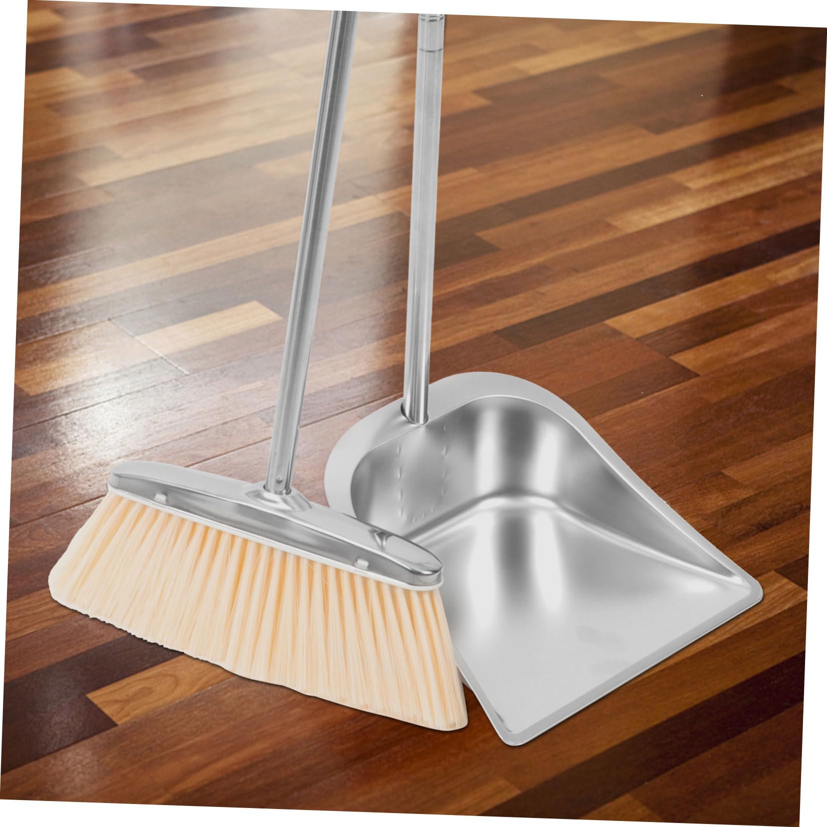 Acero Inoxidable, Juego de Escoba y Recogedor Resistente al Desgaste Roturas, Dustpan And Brush Set, Adecuado para Hogar y Dormitorio