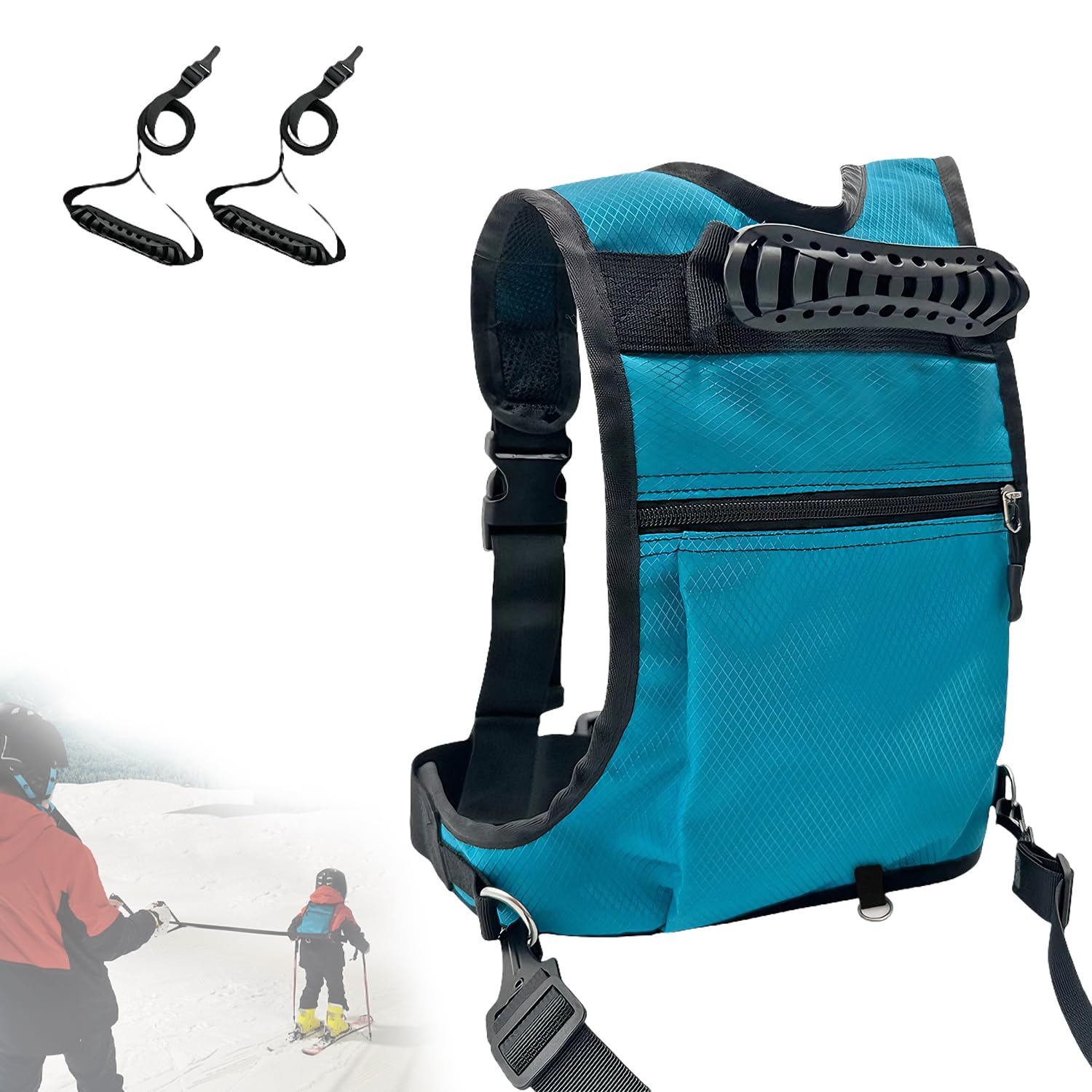 Tabla de snowboard de entrenamiento para niños, tabla de snowboard con cordón ajustable, esquiar, patinaje sobre hielo, entrenamiento, 30-80 cm, arnés de longitud ajustable, arnés de esquí y snowboard