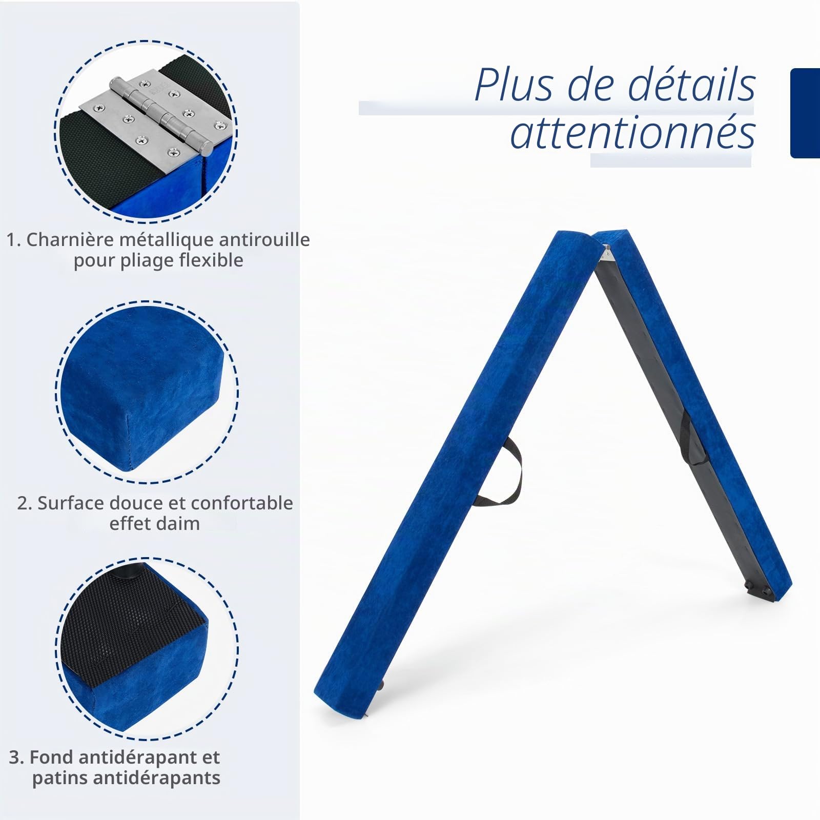 KOMFOTTEU Poutre d'Équilibre Pliable 210 cm, Poutre Gymnastique, Résistante à la Traction pour Enfants & Adultes, Charge jusqu'à 70 kg, Emballage en Velours, Entraînement de Gymnastique