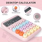 Mechanical Switch Calculator with Big Buttons, Calculators Desktop, 12 Digits, Large LCD Display, Desk Calculator, Cute Pink Calculator for Teachers Students Basic Office (Pink)