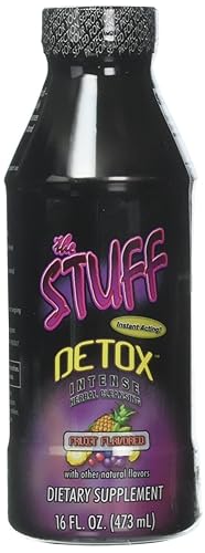 El líquido Stuff una hora Limpieza Bebida, Fruit Punch, 16fl oz by Detoxify