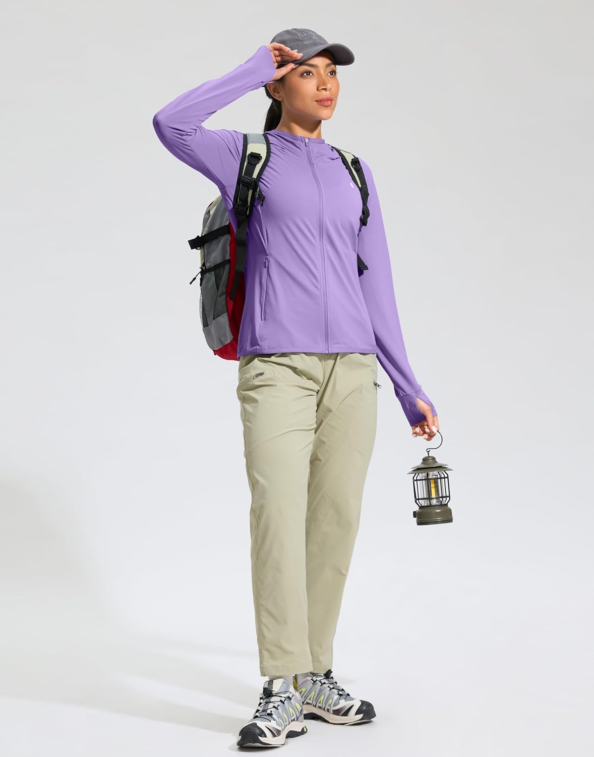 Soothfeel Women's UPF 50+ Sun Protection Hoodie Jacket Lightweight Long Sleeve Sun Shirt for Women with Pocket Hiking Outdoor - Image 8