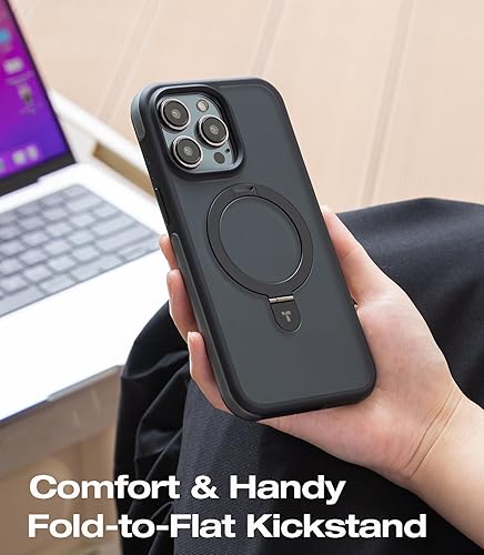 Miniatura 7 de Funda MagSafe para iPhone 15 Pro Max absorbente de golpes con protección contra caídas de grado mil, soporte integrado y soporte de anillo TORRAS