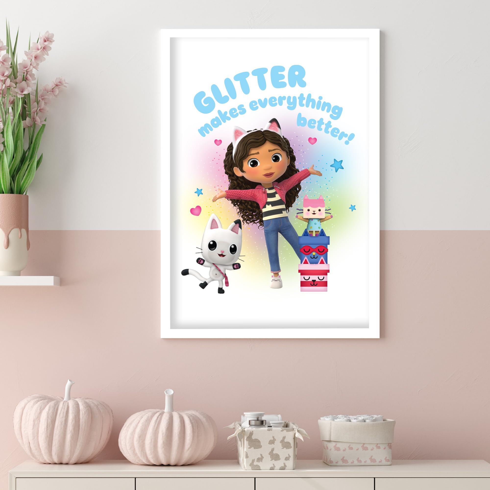 Themed Pink Gabby's Dollhouse Print - Glitter Makes Everything Better Poster Kids Wall Art (21Cm X 29.7Cm - A4)