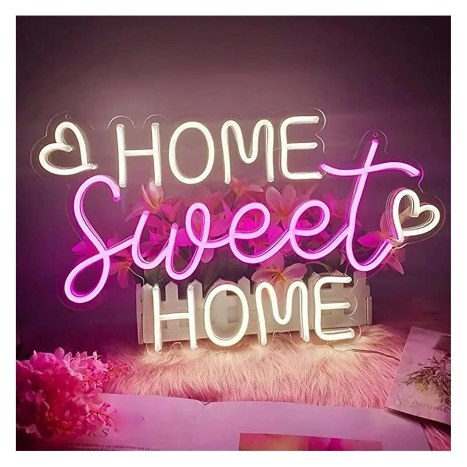 Luces de neón Letrero de neón decorativo para el hogar letras LED cálidas estilo estético 42 cm x 26