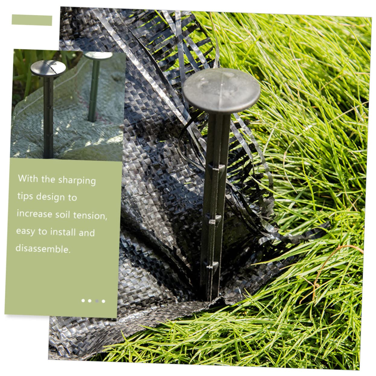 Piquets de Jardin en Plastique Noirs 120 Pièces PP pour Fixation