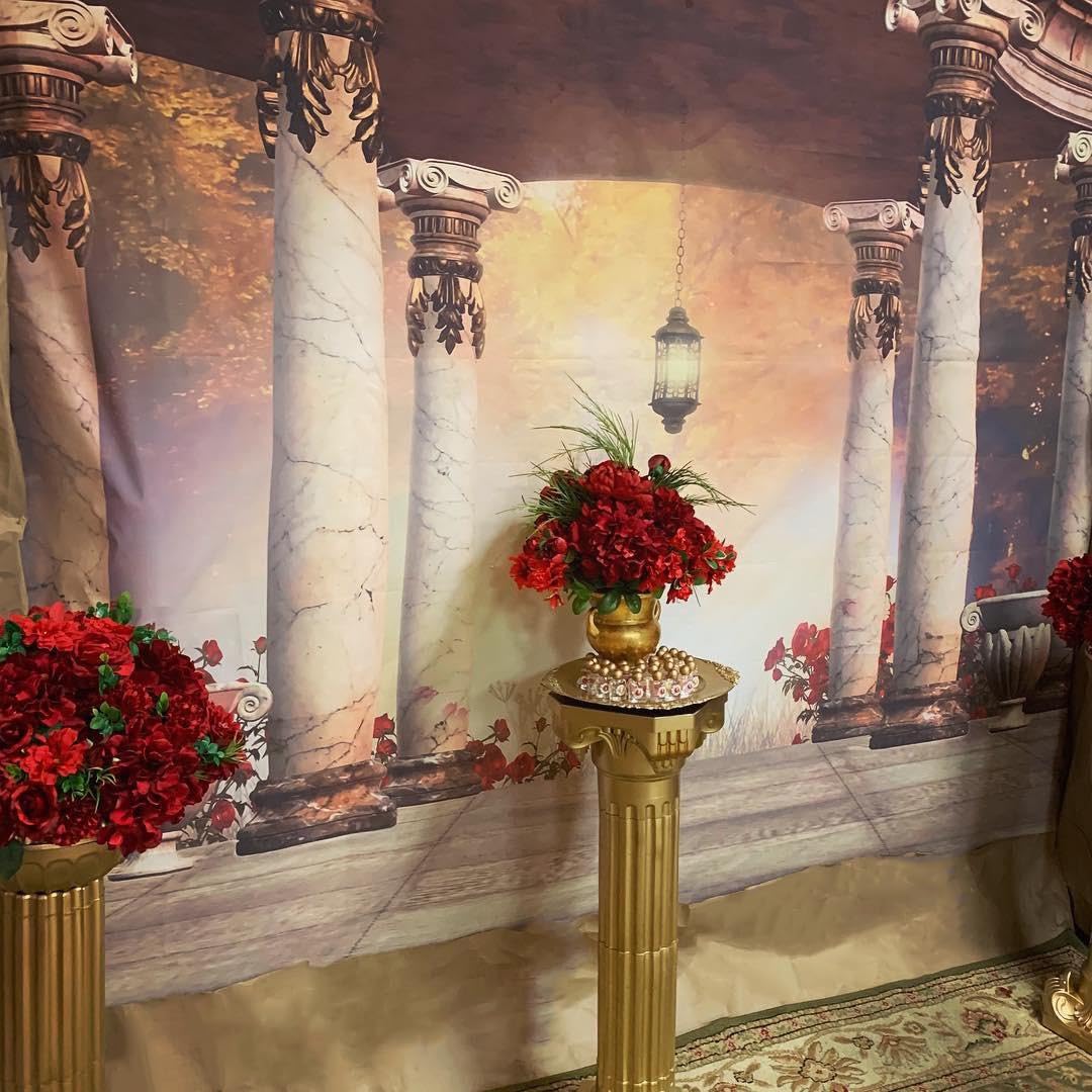 AOFOTO 8x8ft Romantic Wedding Royal Gazebo Burkina Faso