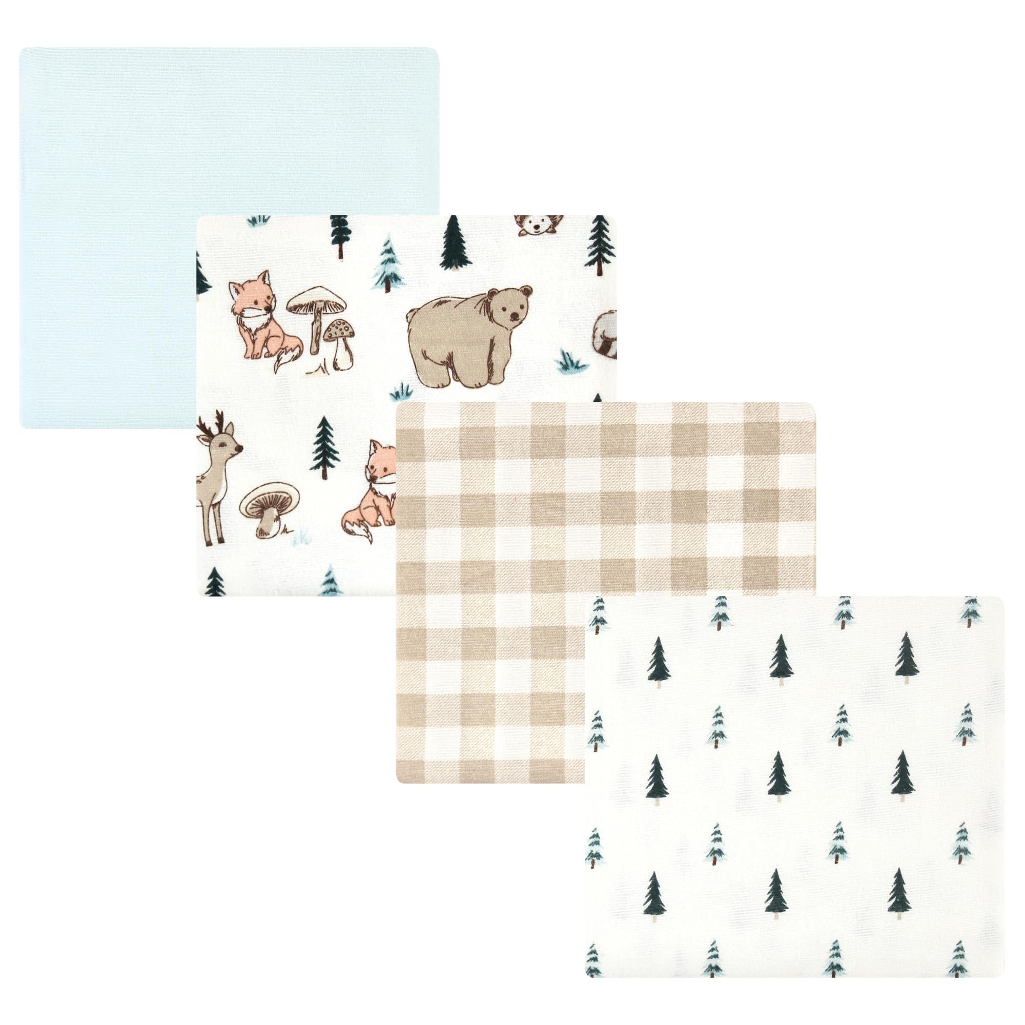 Luvable Friends Little Treasure Flannel Receiving Blankets 4pk