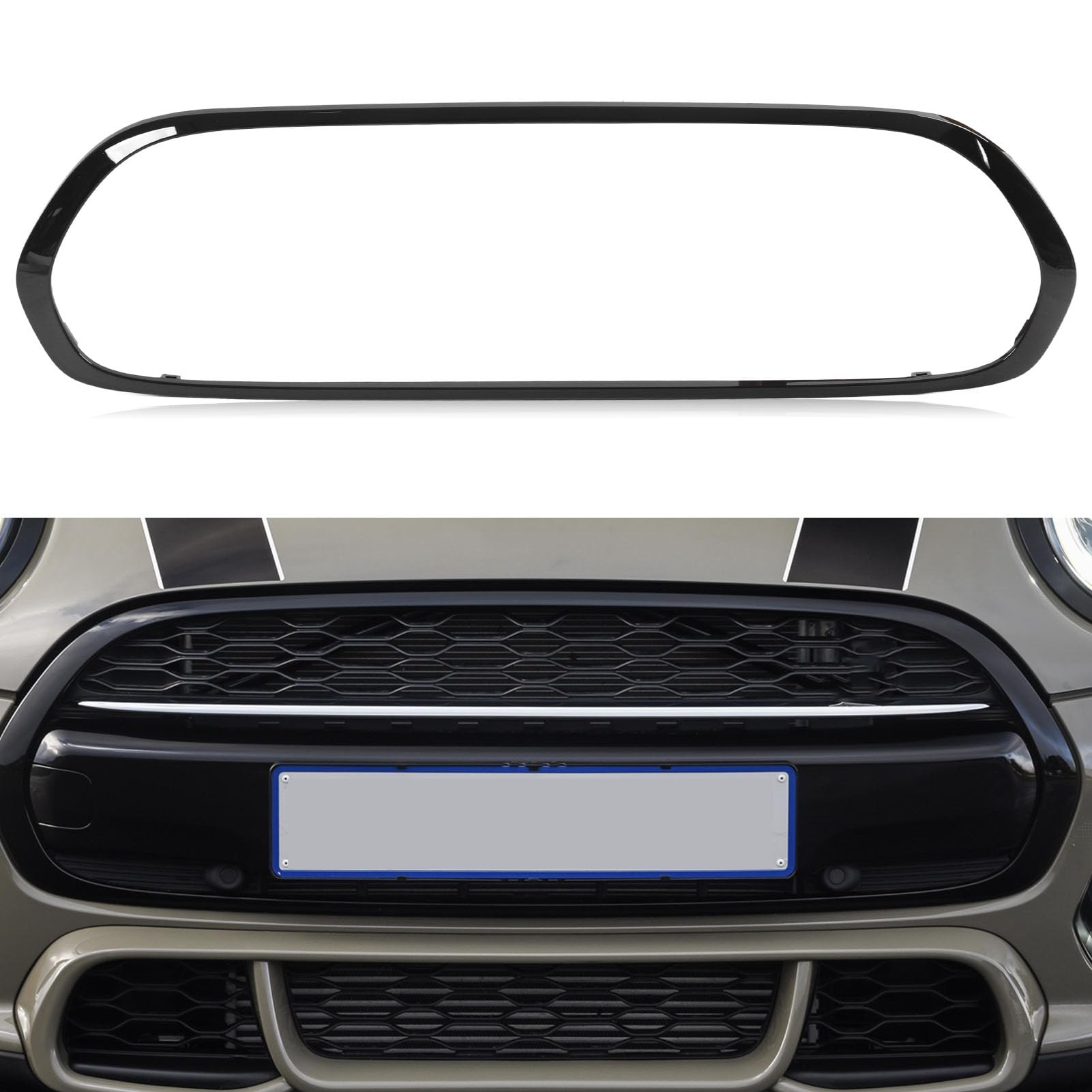 SIXRUN 5 Pezzi Nero Lucido Faro Fanale Posteriore Griglia Cornice Copertura Trim Compatibile con Mini F55 F56 F57 One S JCW 2014+, OEM 51137449207, 63217464171