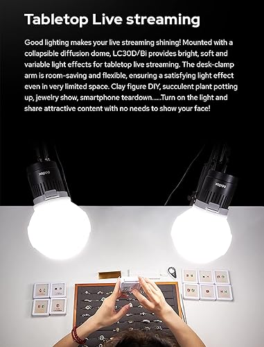 Miniatura 4 de Godox LC30Bi 3200K-5600K Litemons Bi-Color Luz LED de mesa,