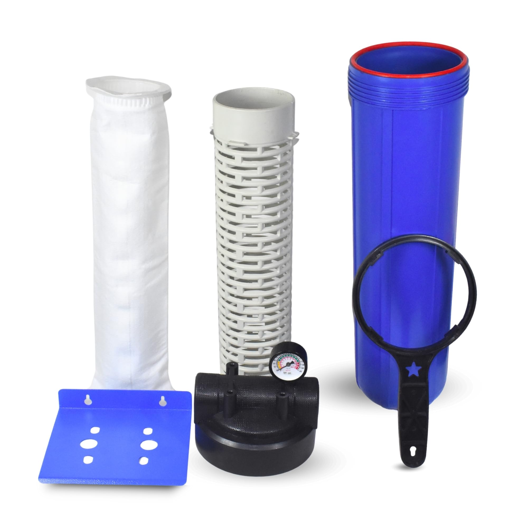 AMPEREUS Bag Filter | Bag Filter for Water Tank | Whole House Water Filter 20 inch 5 Micron Tank Filtration Systems (1 Inch in-Out with mounting Plate)-image-12
