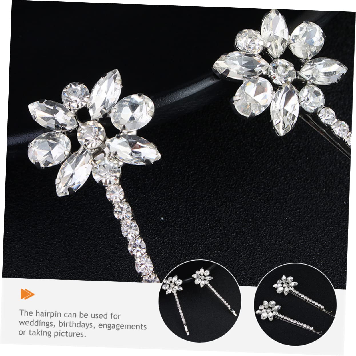 Healeved 10paare Rhinestone Haarnadeln Für Frauen Blüten-haarspangen Hochzeits-haaraccessoires Glänzende Haarklammern Für Besondere Anlässe Elegant Und Charmant Für Fotos Und Feiern