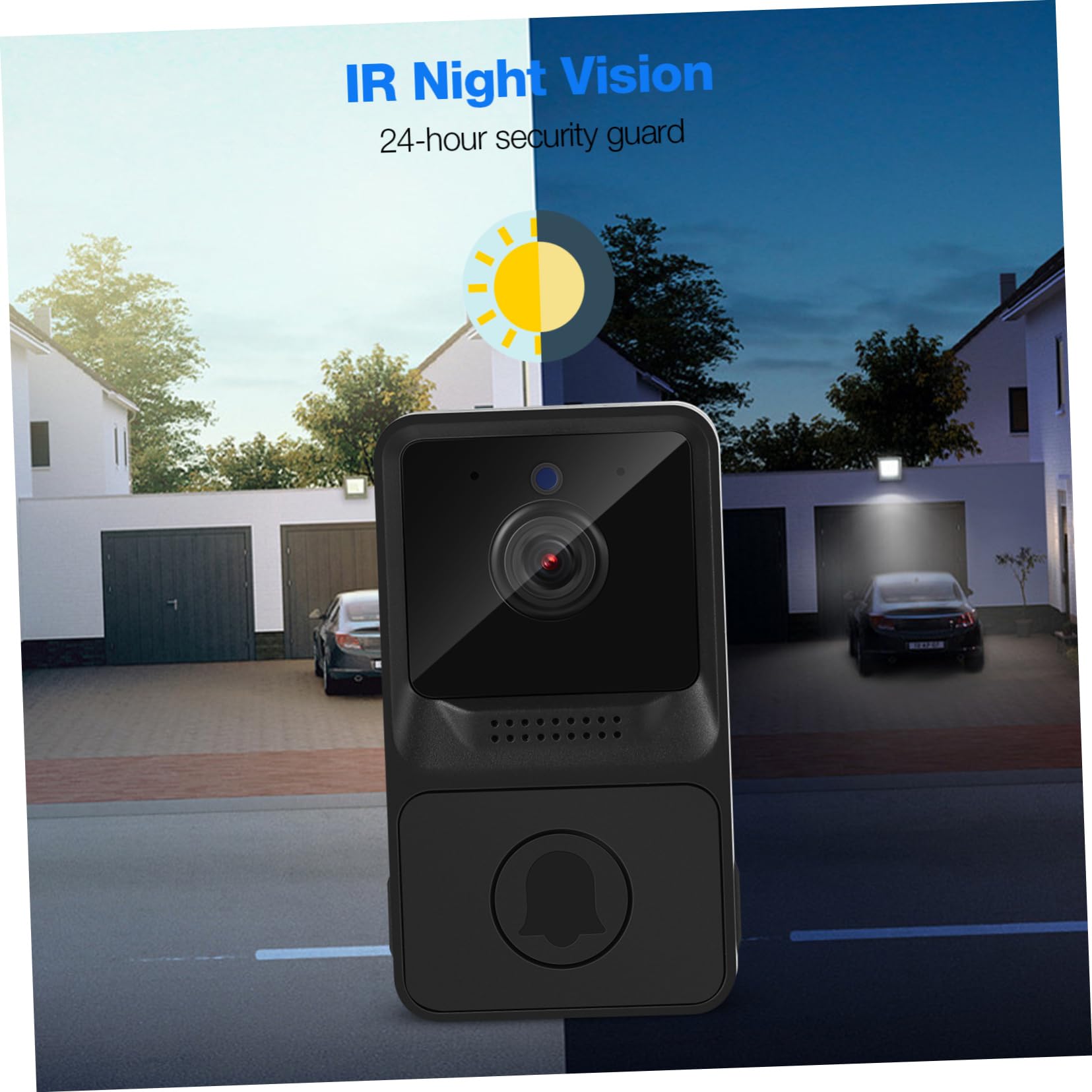 Mikikit 3pezzi Campanello Wifi Con Video e Audio Bidirezionale Videocitofono Notturno Smart Per Casa Ufficio e Dormitorio Nero