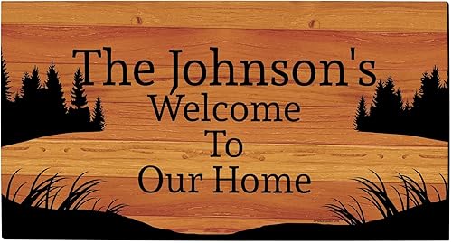 Miniatura 10 de Tapete de bienvenida con nombre de familia personalizable, regalo de inauguración de casa personalizado para nuevo propietario, Coco simulado.