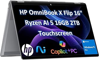 2025 HP OmniBook X Flip (Next Gen Envy x360) 2 in 1 Touchscreen Laptop (16" FHD+, AMD Ryzen AI 5 340 (> Intel i7-1355U), 16GB DDR5, 2TB SSD) AI Copilot+ PC for Creator, Designer, Win 11 Pro