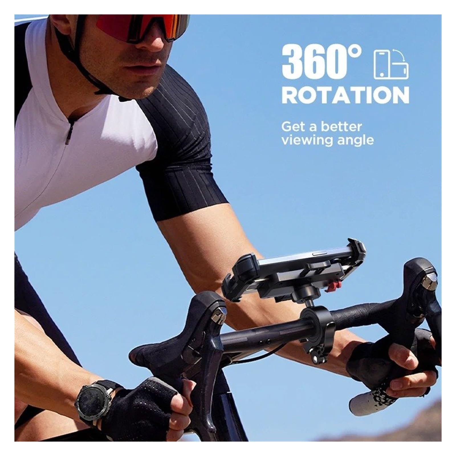 Support GPS Moto Support Téléphone pour Vélo 4,7 À Pouces Nouvelle Tige Direction en Métal Améliorée 1s Verrouillage Automatique Fixation Guidon Moto