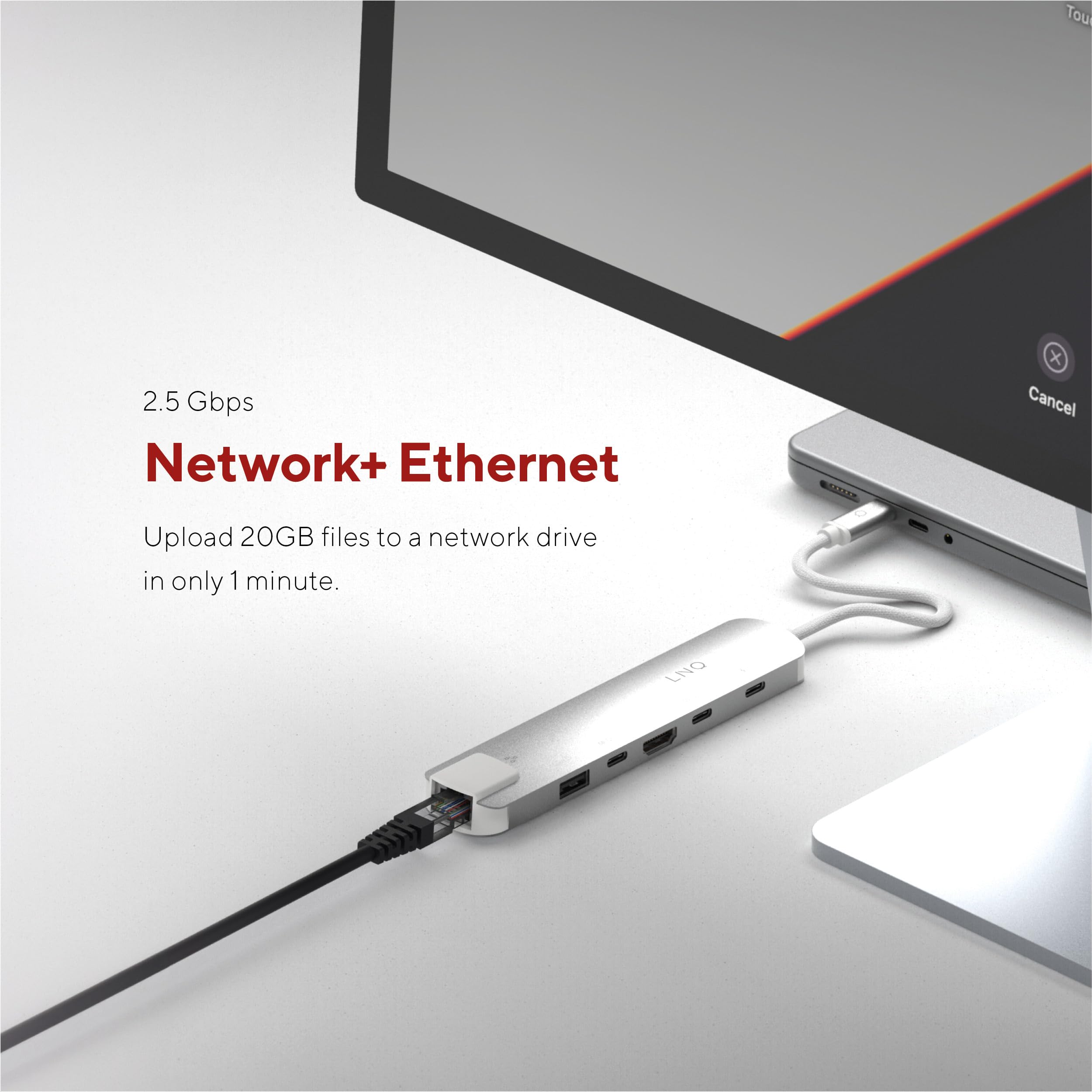 LINQ Connects Pro-C - Concentrador multipuerto 6 en 1 con HDMI 4K y Ethernet, 10 Gbps, Apto para portátiles y Tablets