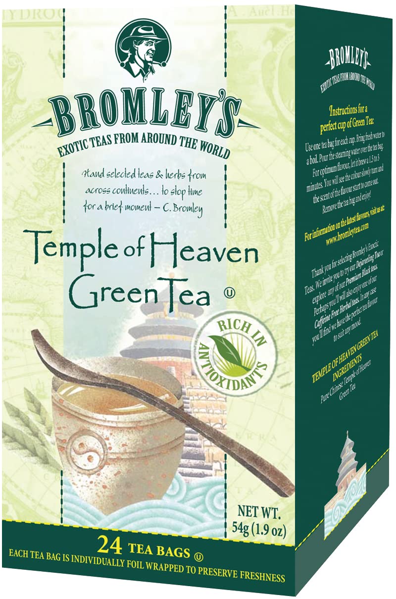 Bromley's Temple of Heaven Green Tea, 24 Count (Pack of 3)
