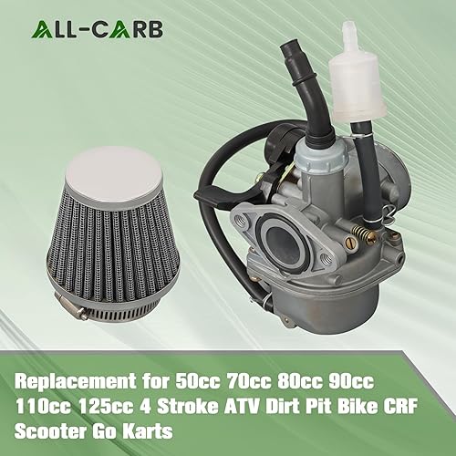 Miniatura 7 de ALL-CARB Carburador PZ19 de 50 cc, 70 cc, 90 cc, 110 cc, 125 cc, repuesto para ATV Dirt Bike Go Kart con filtro de aire