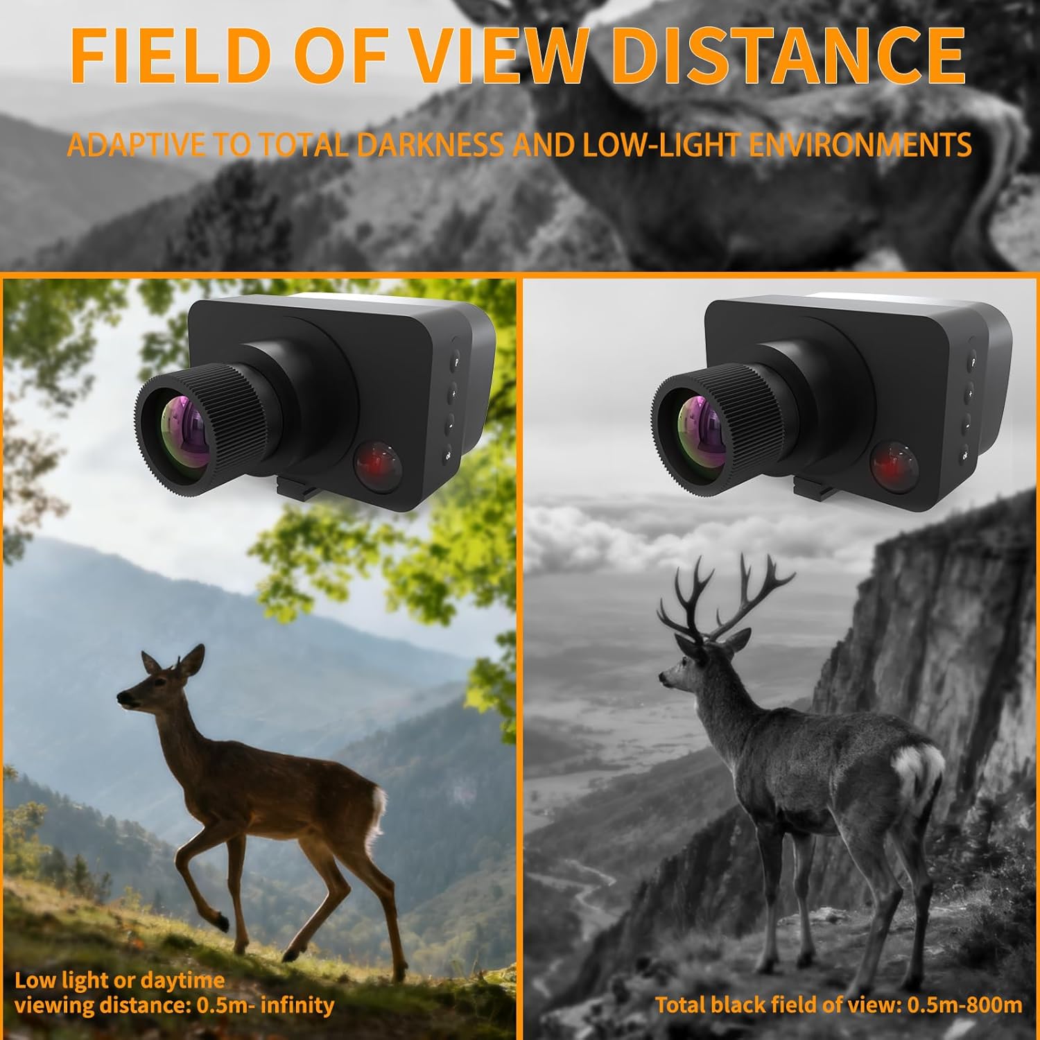 4K HD Digital Night Vision Scope | 3-Inch Display | 2624FT IR Detection Range | for Day & Night Hunting, Wildlife Observation, Camping and Security
