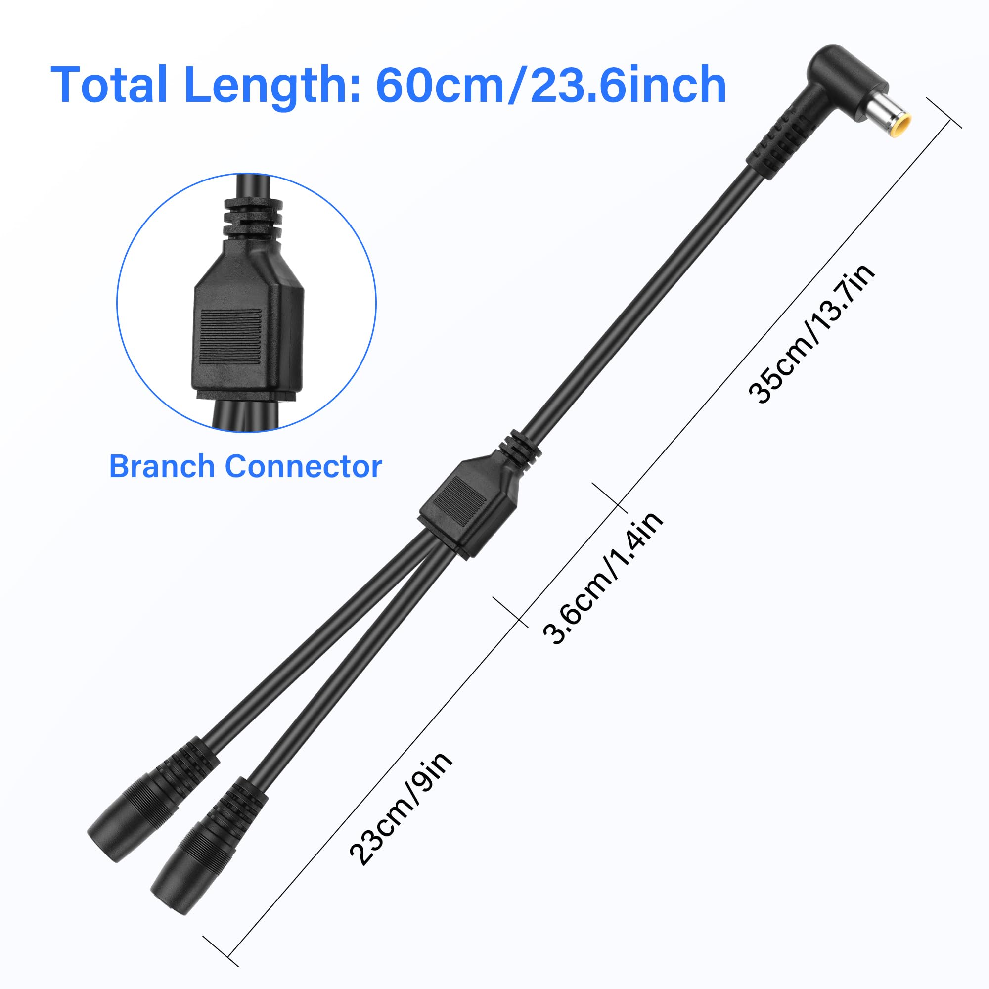 Amazon.com: SinLoon 14AWG DC7909 Y Splitter Cable 90 Degree DC 8mm