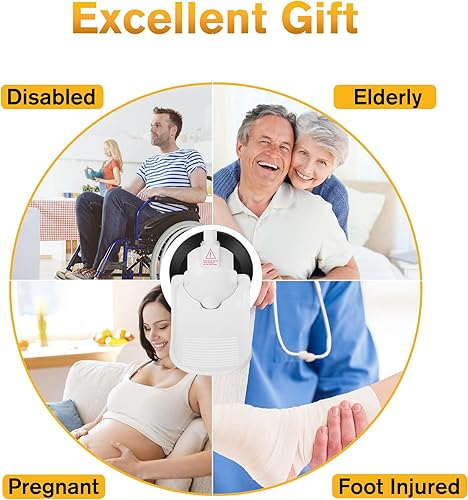 Miniatura 7 de Reposapiés de ducha para afeitarse piernas, ventosa de plástico blanco, soporte para pedalreposapiés, taburete de bañera portátil para ducha para