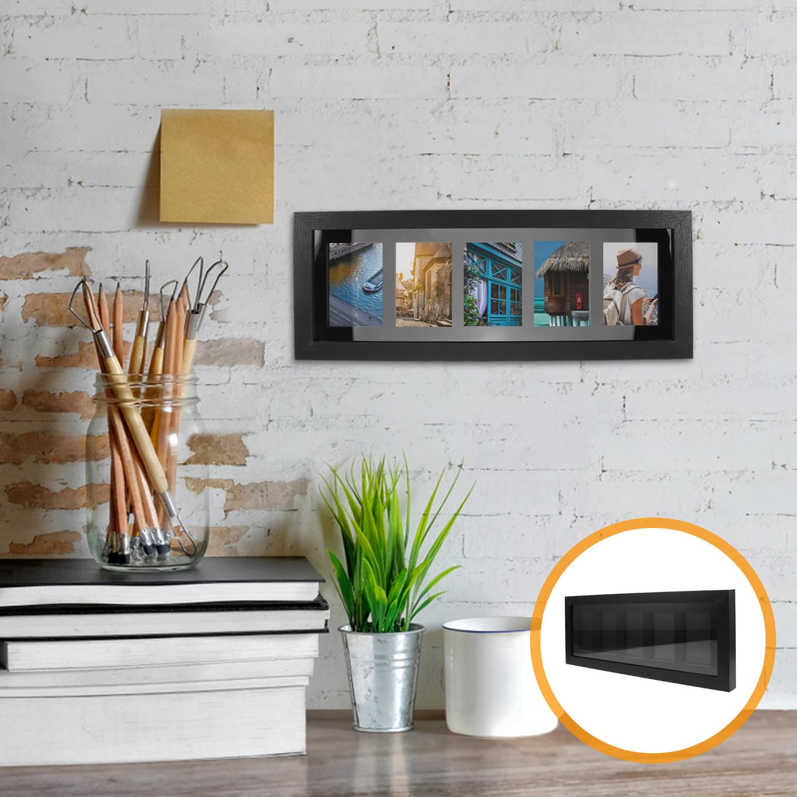 FOMIYES Sammelkarten Vitrine Wandhalter mit Schnellwechselrahmen 5 Kartenfächer Klare Faserplatte Platzsparend für Standard Sammelkarten Sammlerdarstellung Zuhause und Büro