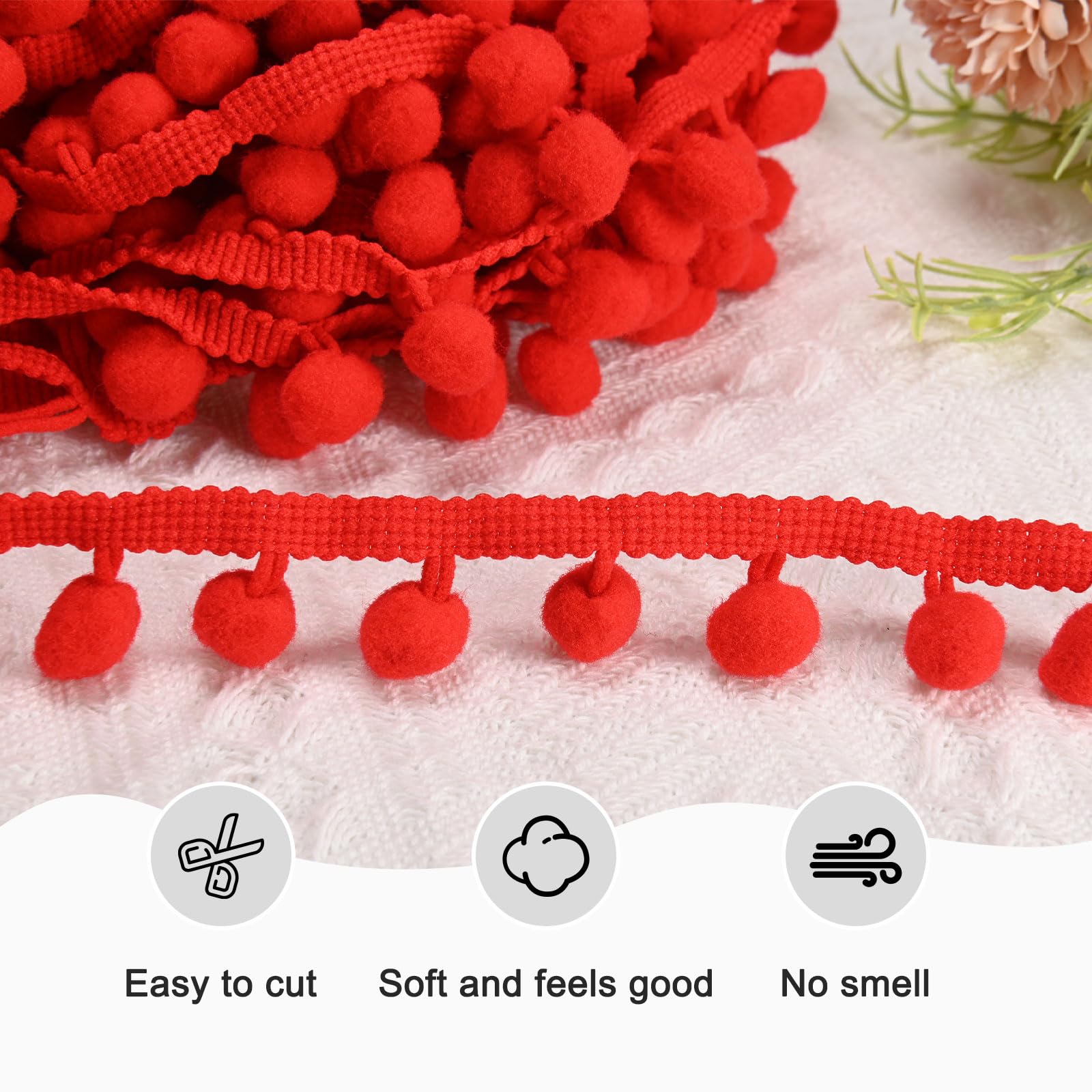 M METERXITY Pom Pom Ball Fringe Trim - Image 2