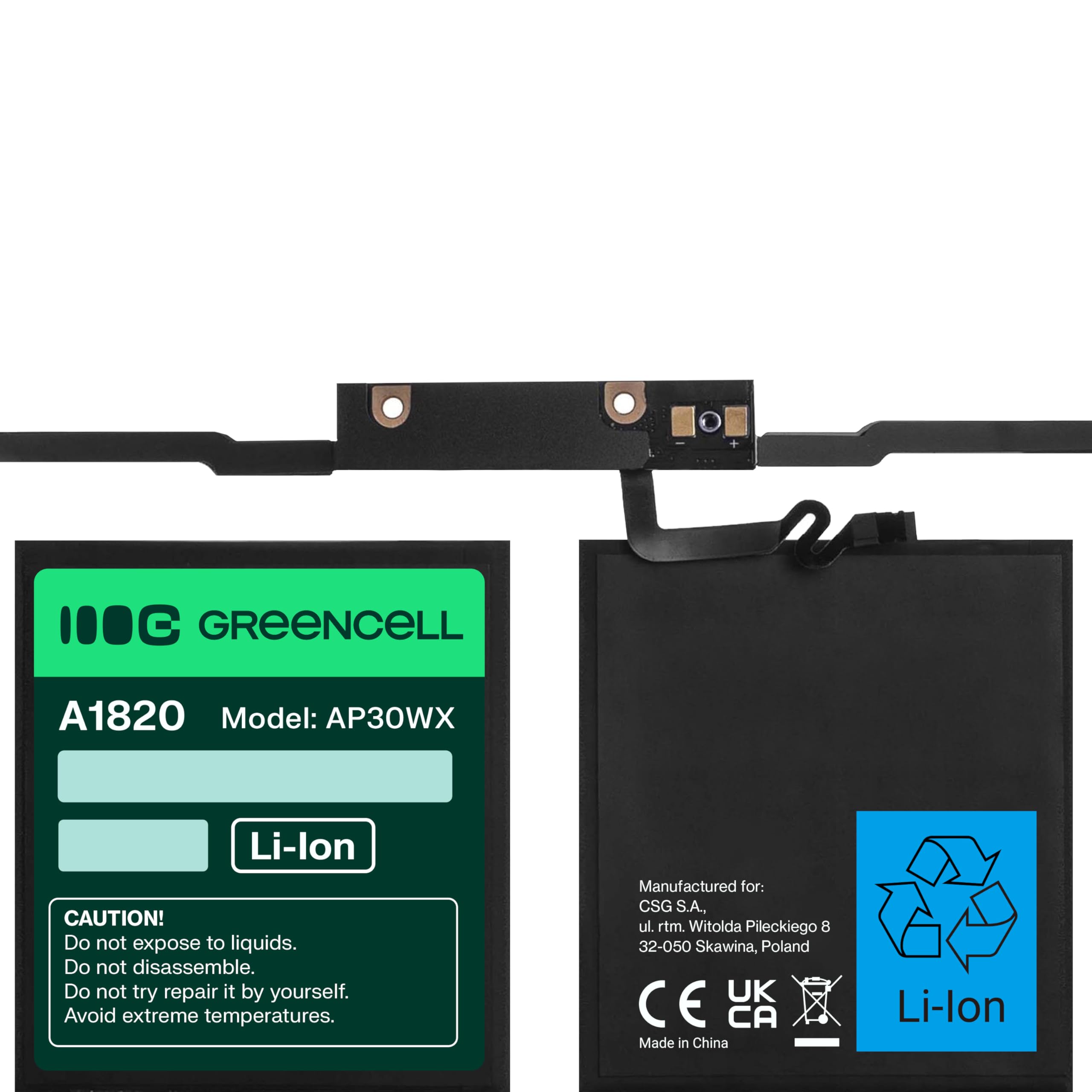 Green Cell A1820 Bateria do Apple MacBook Pro 15 A1707 (2016, 2017) laptop (6600 mAh 11,4 V)