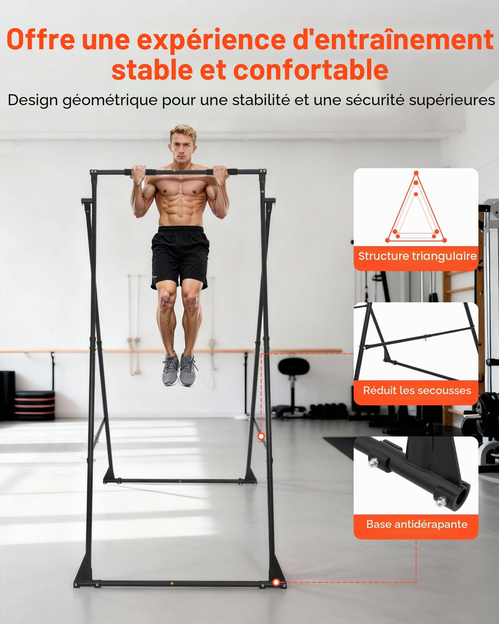 VEVOR Structure Balançoire pour Yoga Aérien, Balançoire Yoga Inversion, 295 cm Hauteur Charge Maximale 250 kg, Stand de Tuyau en Acier Chromé Anti-gravité, Équipement pour Fitness Musculation Pilates