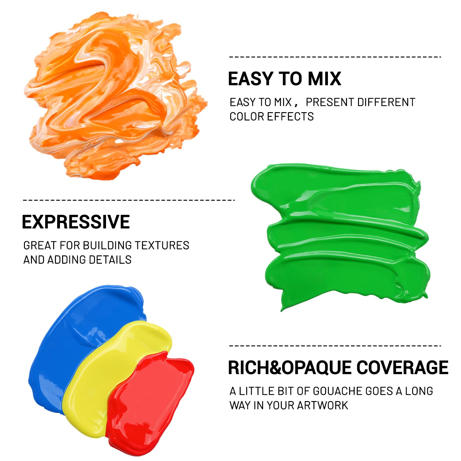 HIMI Gouache Paint Set, 56 Colors x 30 ml Jelly Cup Design in a Carrying Case, Non Toxic Gouache Paint for Canvas and Paper, Perfect for Artists, Students, and Beginners - Image 4