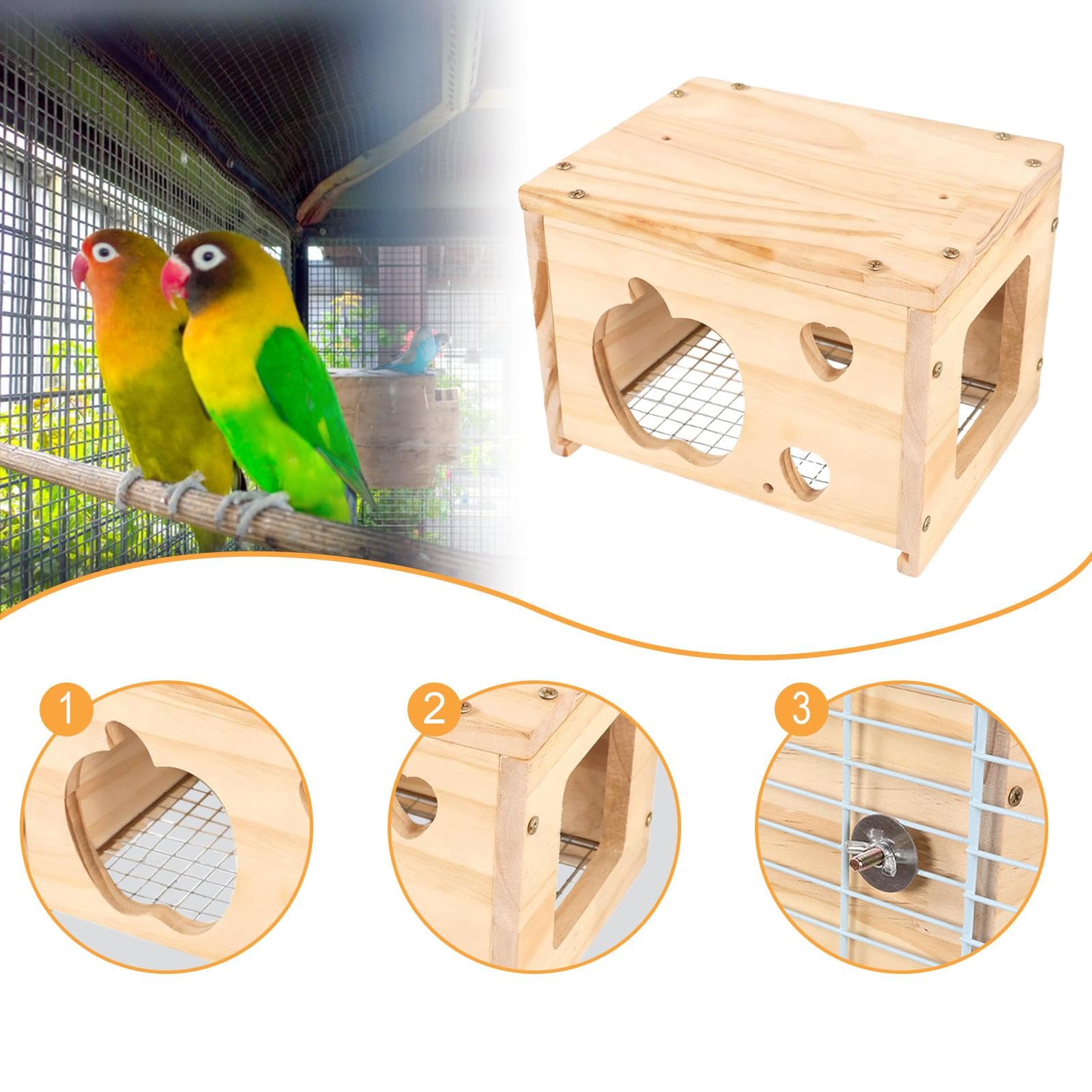 Nichoir en Bois pour Cage, Nid Décoratif pour Canaris,