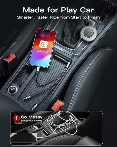 Miniatura 6 de Minlu Cable de carga múltiple 3 en 2, paquete de 2 cargadores retráctiles de 4 pies para todos los dispositivos, adaptador de cable de carga