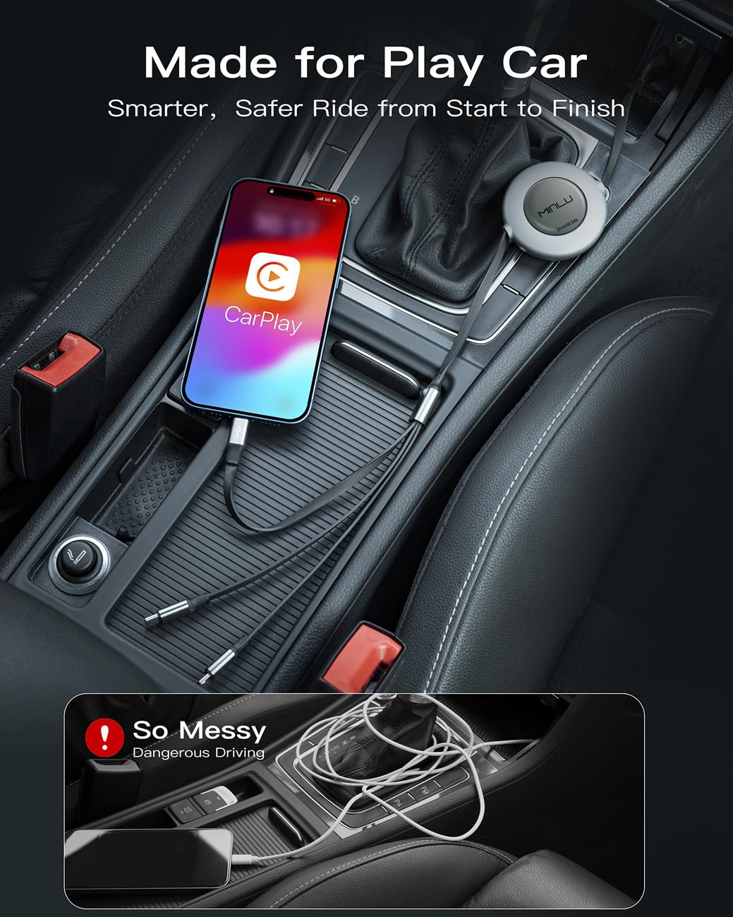 Amazon.co.jp: 充電ケーブル 巻き取り 6in1 Minlu [1.2m,2本セット