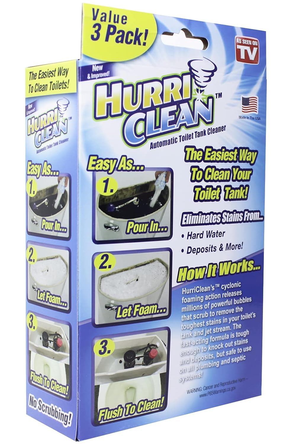 HC-MO48 Deluxe 3-Pack New and Improved Automatic Toilet Tank Cleaner No Scrubbing
