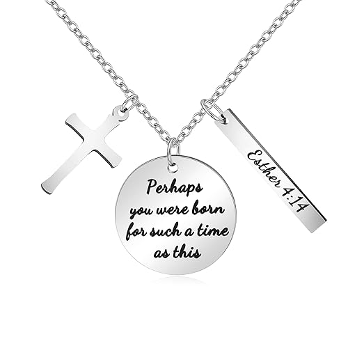 Bible Verse Cross Pendant 𝐂𝐡𝐫𝐢𝐬𝐭𝐢𝐚𝐧 𝐍𝐞𝐜𝐤𝐥𝐚𝐜𝐞𝐬 Prayer Charm Faith Religious