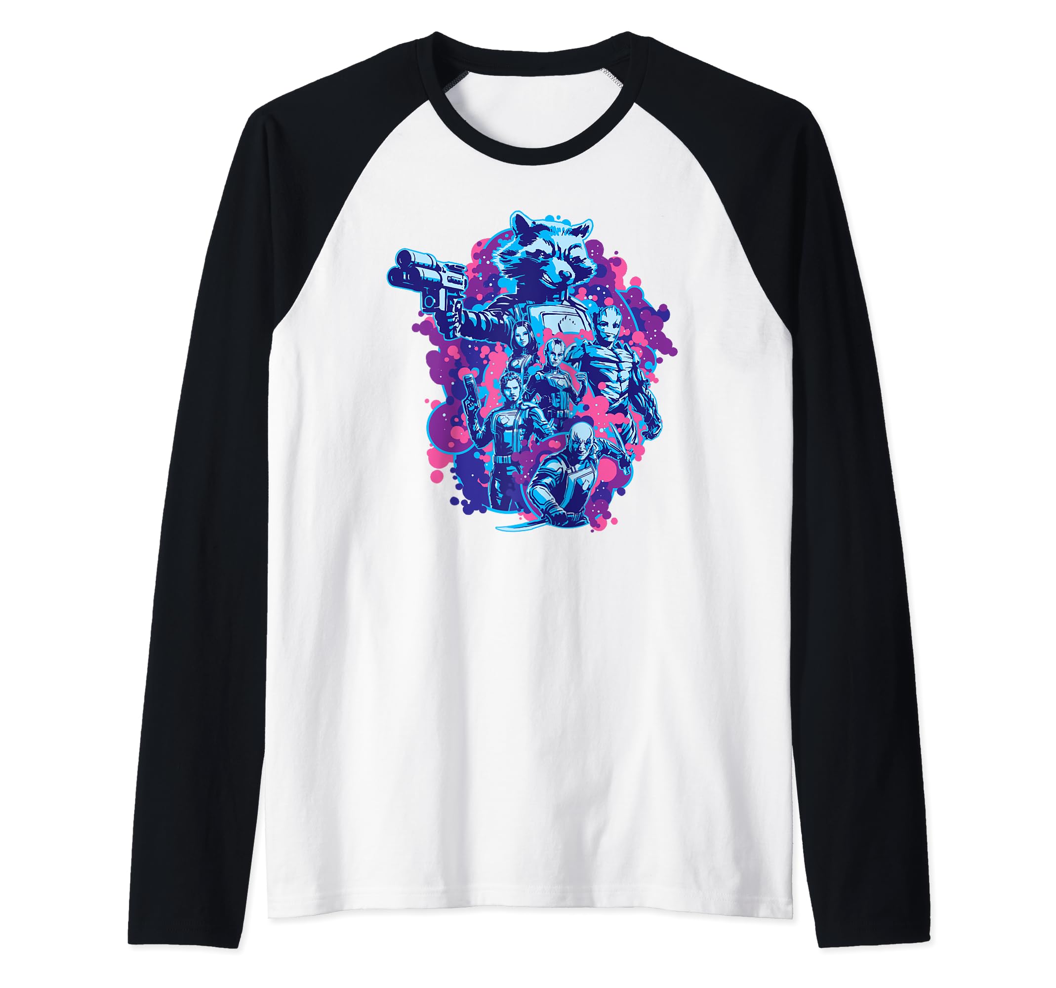 Marvel Guardians of the Galaxy Volume 3 Rocket & Team Space Raglan Baseball Tee