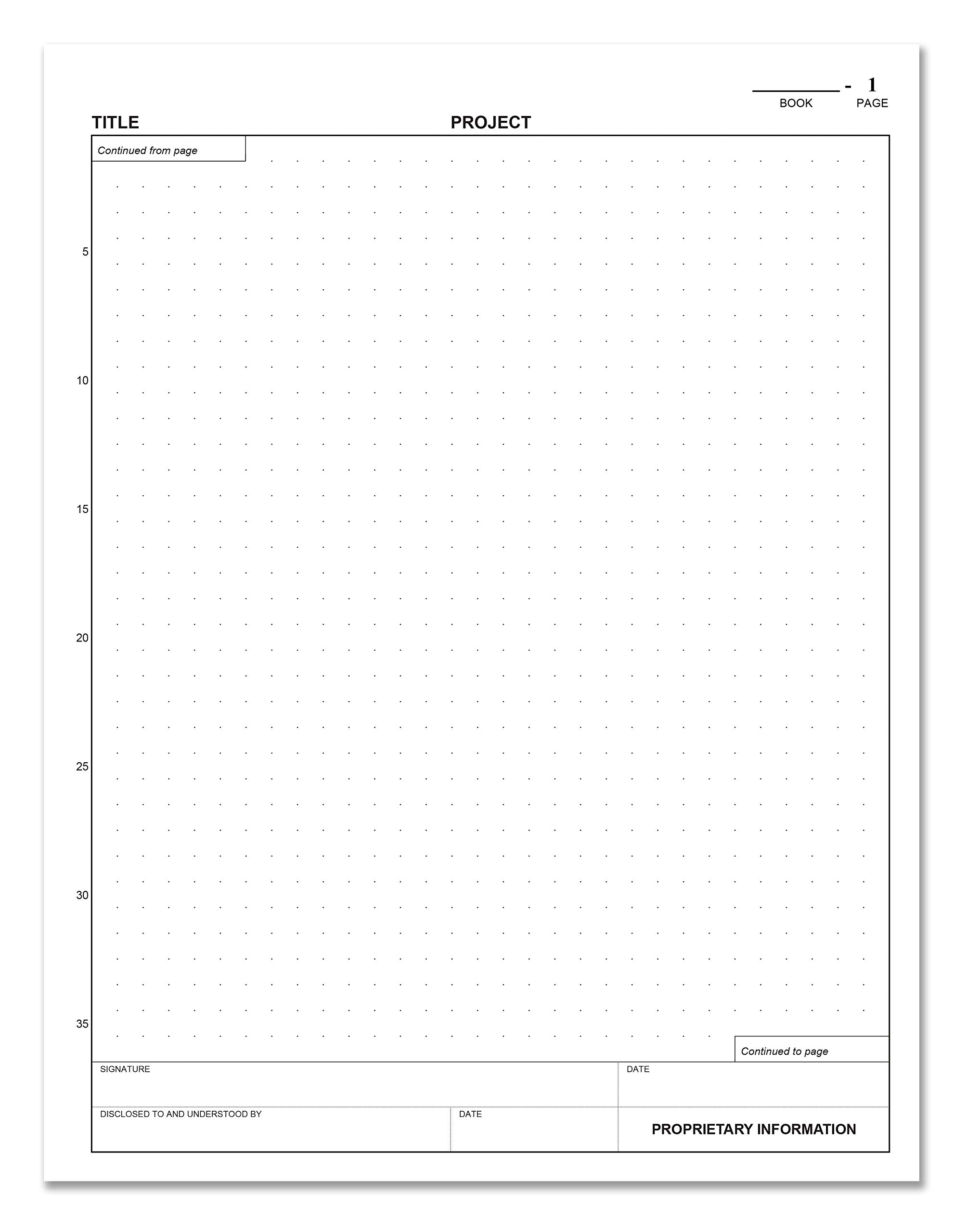 BookFactory Bullet Lab Notizbuch/Labor-Notizbuch/Punkte-Laborbuch, 168 Seiten, 21,6 x 27,9 cm, schwarzer gepunkteter Einband, Abschnitt genäht, gebundenes Labor-Notizbuch (LIRPE-168-7DS-A-LKT1(DotLab