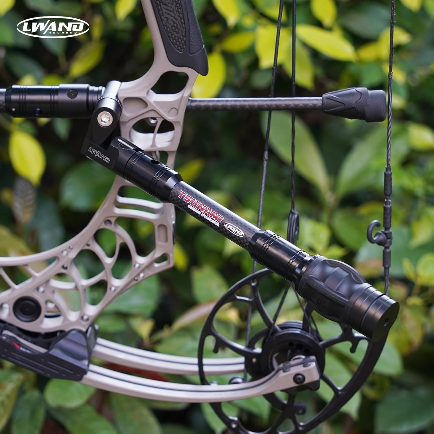 LWANO Archery Compound Bow Stabilizer Bar 6 8 10 12 Inch Adjustable Stabilizer for Vibration Reduction, Carbon Fiber Lightweight and Durable, Ideal for Hunting and Target Shooting