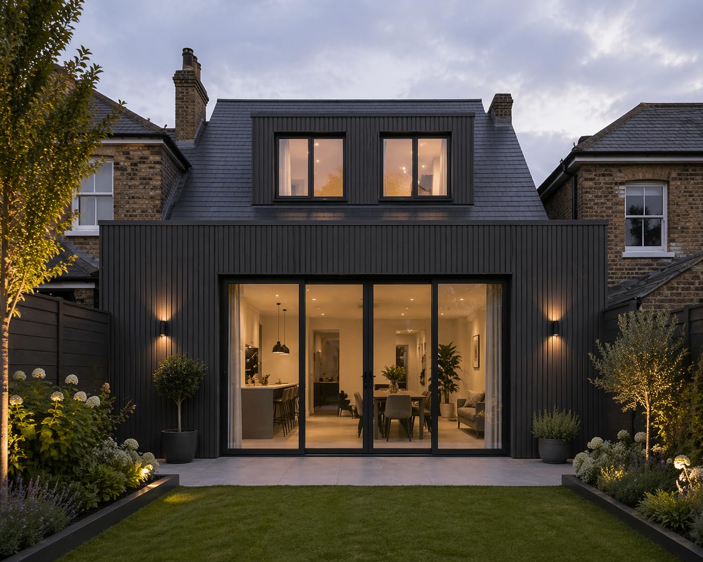 Kelsey Stores Pack of 6 Composite Outdoor Cladding Panels, Slatted, UV Resistant, Waterproof, 21 x 180cm, for Garden Buildings, Fences & Exterior Walls (Black 83E)