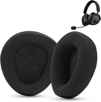 Ear Cushions Replacement Pads Compatible with ASUS ROG Delta II Headset, Breathable Mesh Earpads with Memory Foam Mesh Fabric-Black